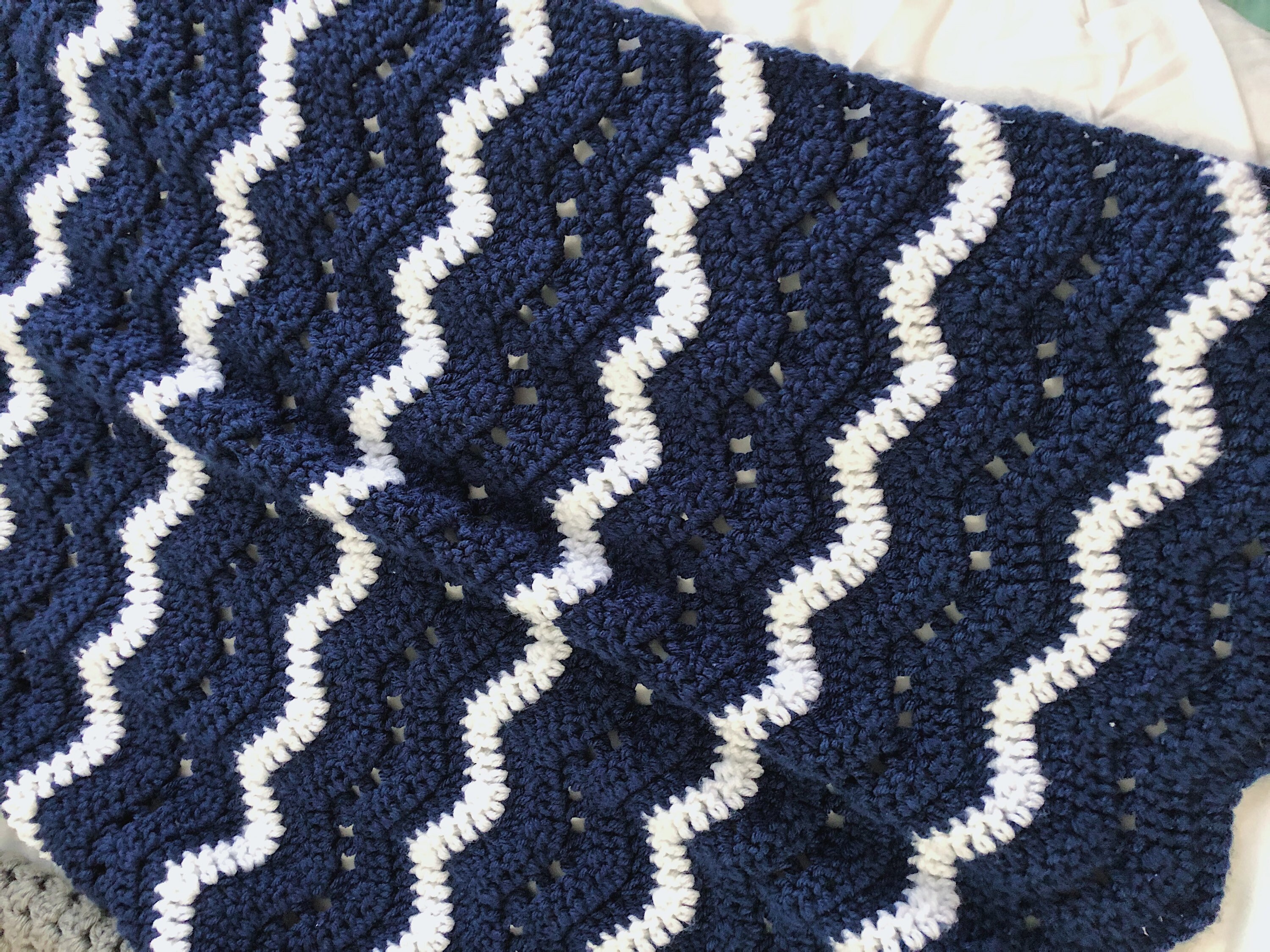 Crochet Baby Blanket Crochet Navy Baby Blanket Navy Blue Etsy