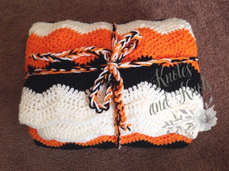 Crochet throw SF giants blanket crochet blanket orange Etsy