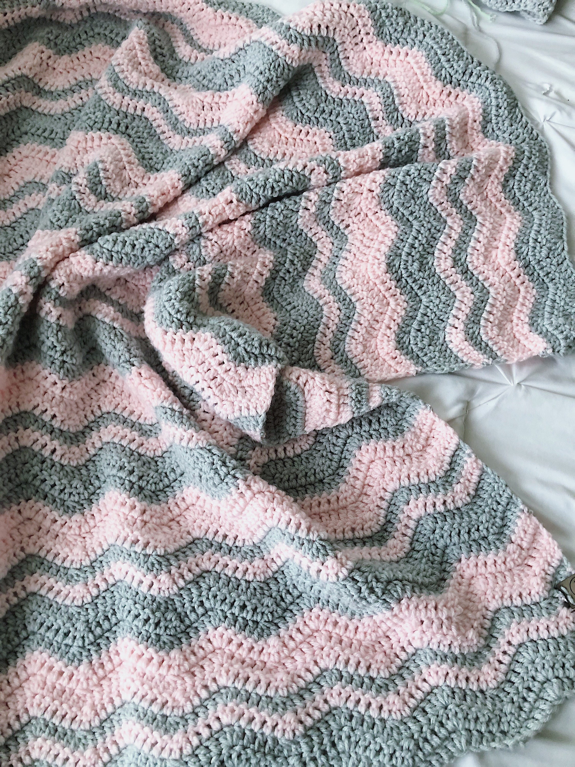 Pink and grey baby blanket deals