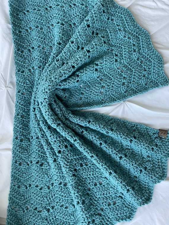 Crochet Baby Blanket Sea Blue Ripple Crochet Baby Blanket Crochet Baby Blanket Ripple Blanket Baby Afghan Baby Shower Gift Newborn Etsy