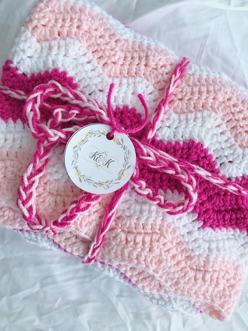 Crochet Baby Blanket Pink and Hot Pink Crochet Baby Blanket Etsy