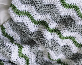 Child\u2019s Green multi line color Afghan