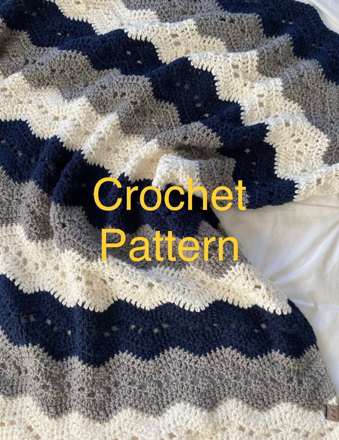 Gray blue crochet baby blanket PATTERN - The Axis Blanket lacy ripple crochet pattern blanket - baby blanket crochet - baby crochet blanket