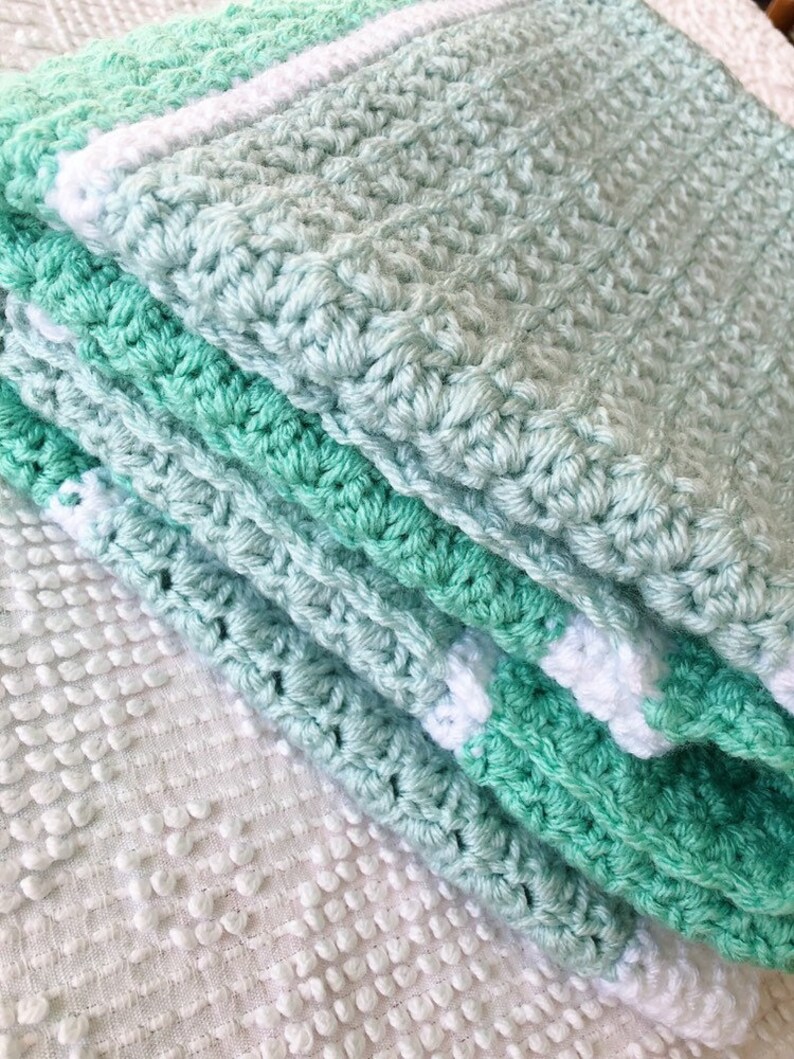 Crochet Baby Blanket Baby Crochet Blanket Mint Blanket Etsy