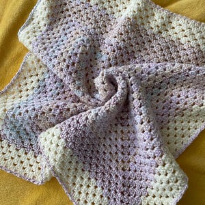 Ready to ship Crochet baby blanket - granny square -pastel baby  blanket - pastel granny square baby afghan - nursery deco