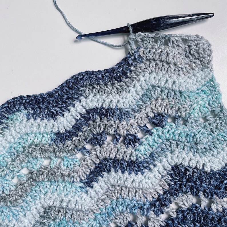 Crochet Baby Blanket: Blue Ripple Afghan, Nursery Decor - Etsy