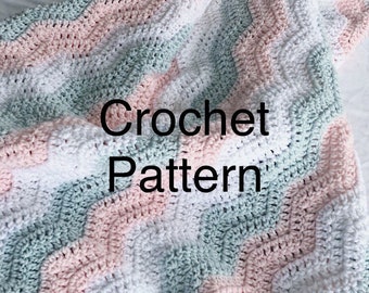 Crochet Ripple baby blanket PATTERN - ripple crochet pattern blanket - baby blanket crochet - baby crochet blanket