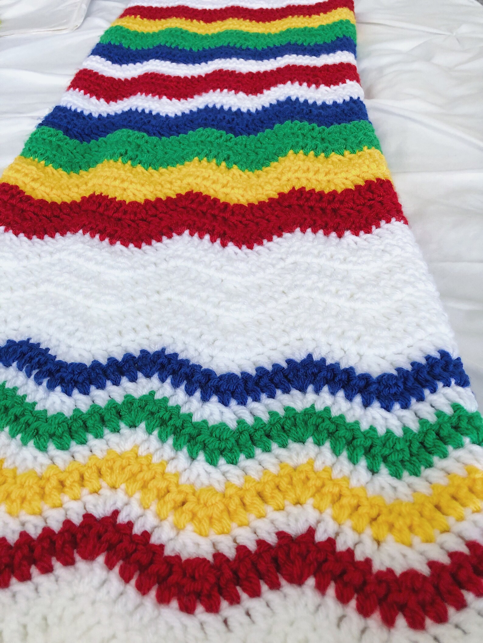 Crochet baby blanket primary colors baby blanket gender Etsy
