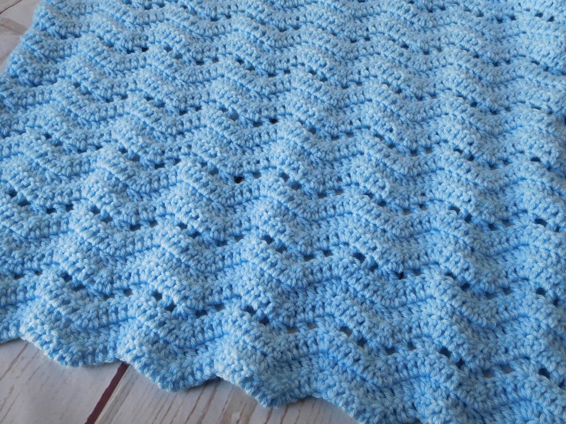 Crochet Baby Blanket Blue Baby Blanket Baby Blue Afghan Etsy