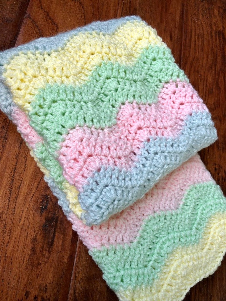 Crochet Baby Blanket Pastel Baby Blanket Baby Shower Gift Etsy