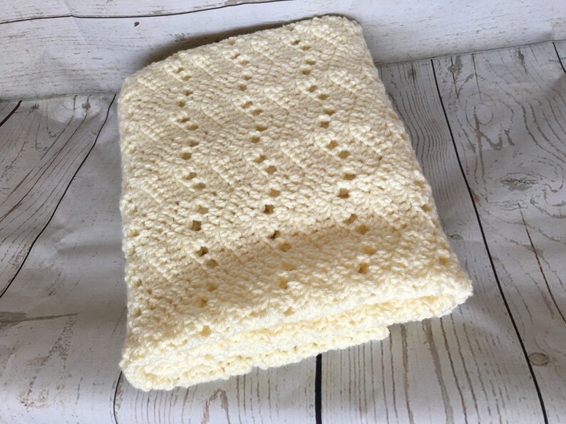 Crochet Baby Blanket Cream Baby Blanket Ivory Afghan Etsy