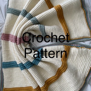 Tunisian Crochet Baby Blanket Pattern: Purly Stripes (PDF Pattern)