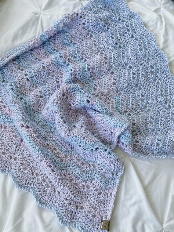 Crochet baby blanket Pastels lacyripple crochet baby | Etsy