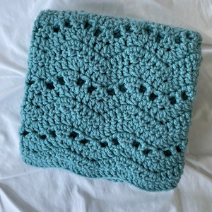 Crochet Baby Blanket Sea Blue Ripple Crochet Baby Blanket - Etsy