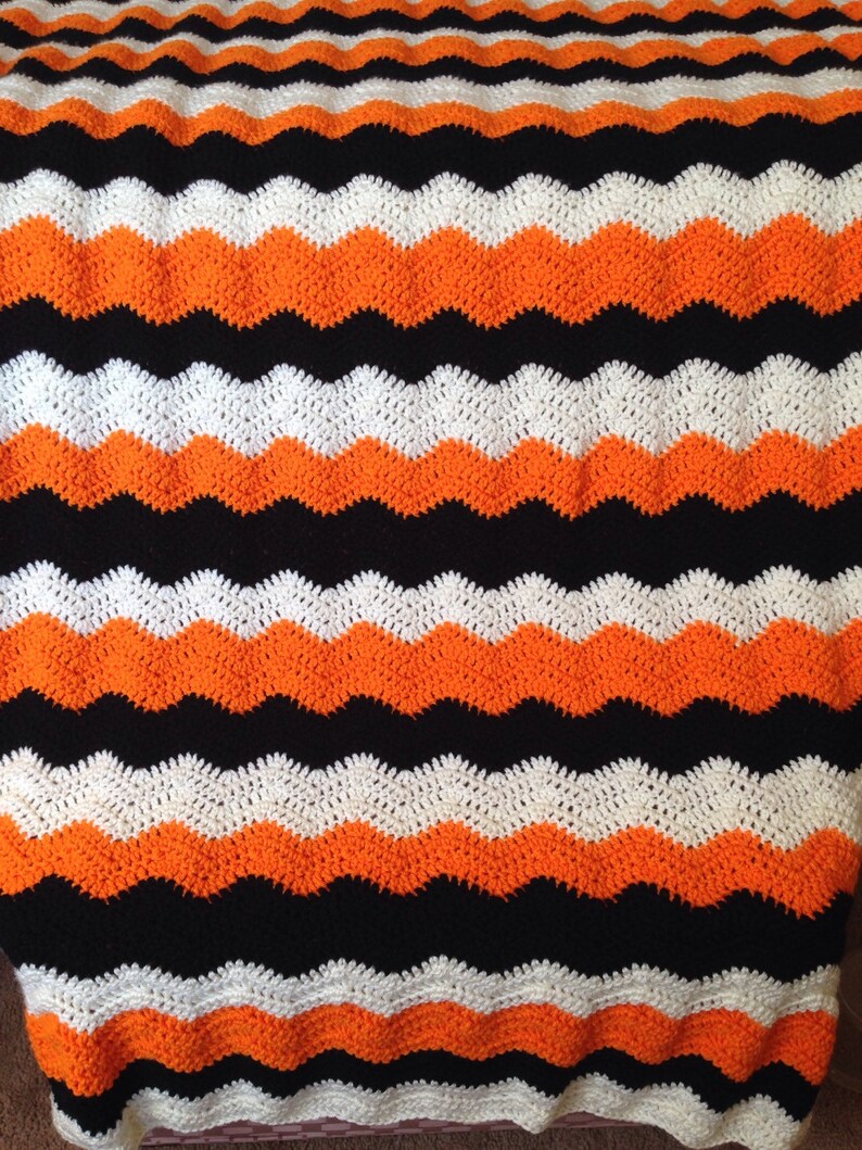 Crochet throw SF giants blanket crochet blanket orange | Etsy