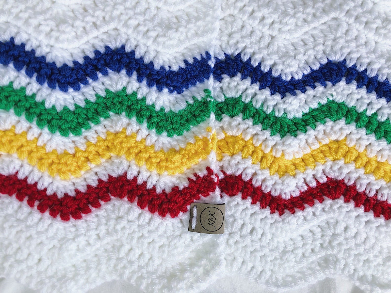 Crochet baby blanket primary colors baby blanket gender Etsy