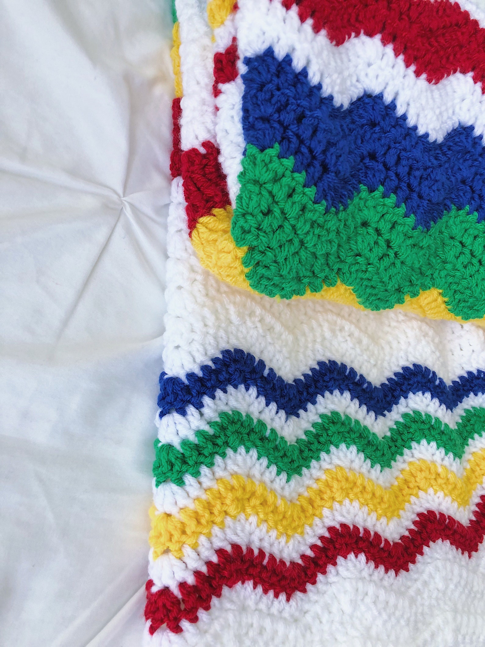 Crochet Baby Blanket Primary Colors Baby Blanket Gender Etsy