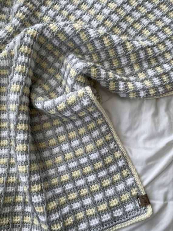 Couverture De Bebe Au Crochet Couverture Jaune Tunisienne De Etsy France