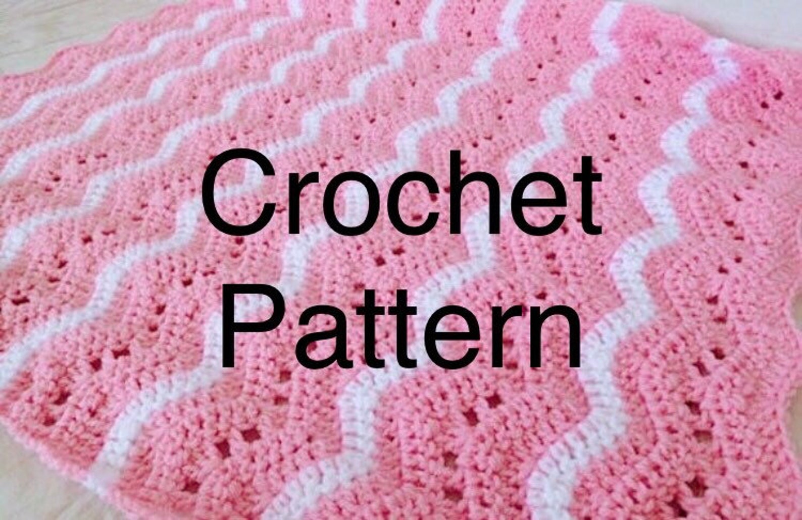Pink and White Crochet Baby Blanket PATTERN Lacy Ripple Etsy