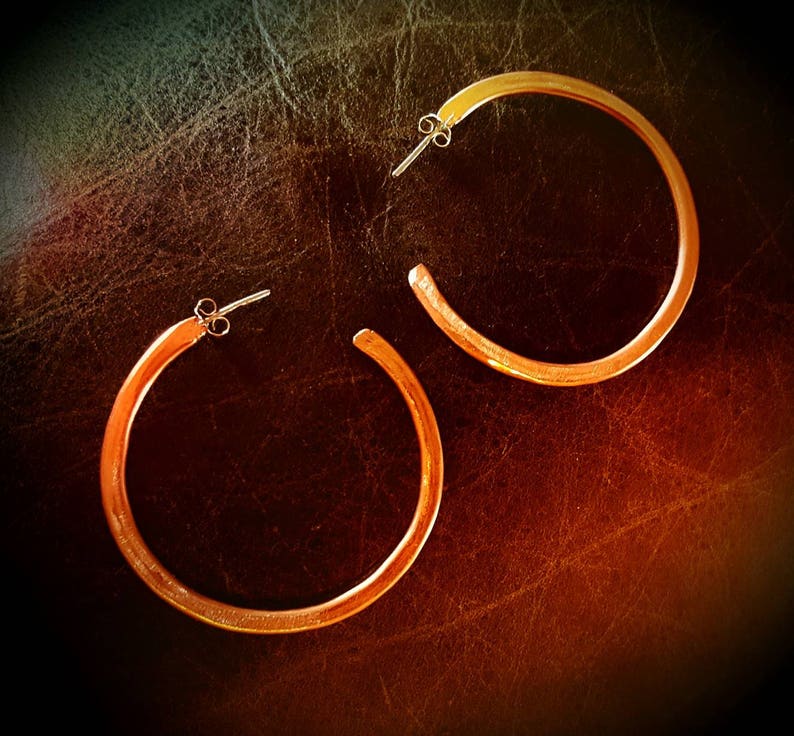 Lightweight orders! Inspirals 100/% Handmade Copper Hoop Earrings-2 dia FREE SHIPPING for all U.S