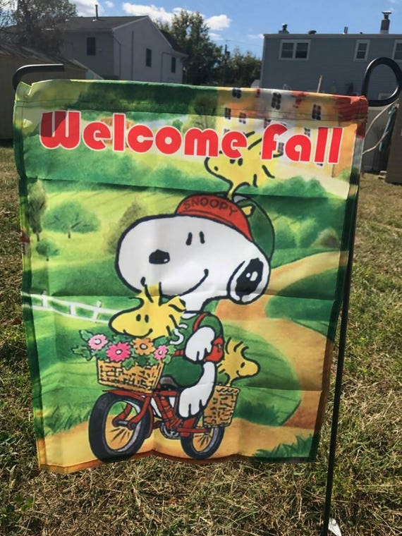 Peanuts Snoopy Happy Fall Garden Decorative Flag 12/"X18/"-Free Shipping-New