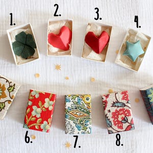 Piccola scatola con cuore origami, stella o trifoglio // Portafortuna da offrire // Piccolo regalo premuroso