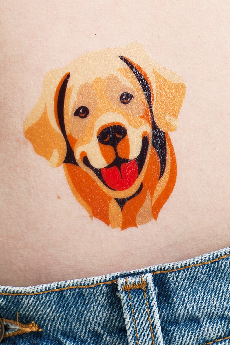 2 large GOLDEN RETRIEVER temporary tattoo pack Dog temporary Etsy