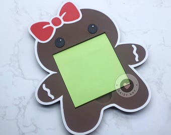 Gingerbread Girl Sticky Note Holder: 3D Printing STL & 3MF File (Digital Download)
