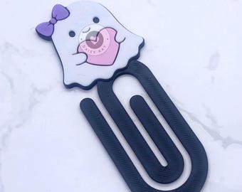 Ghost Heart Halloween Paper Clip 3D Printing File Large Bow Bookmark 3D Printing File STL & 3MF Digital Download, Commercial Use