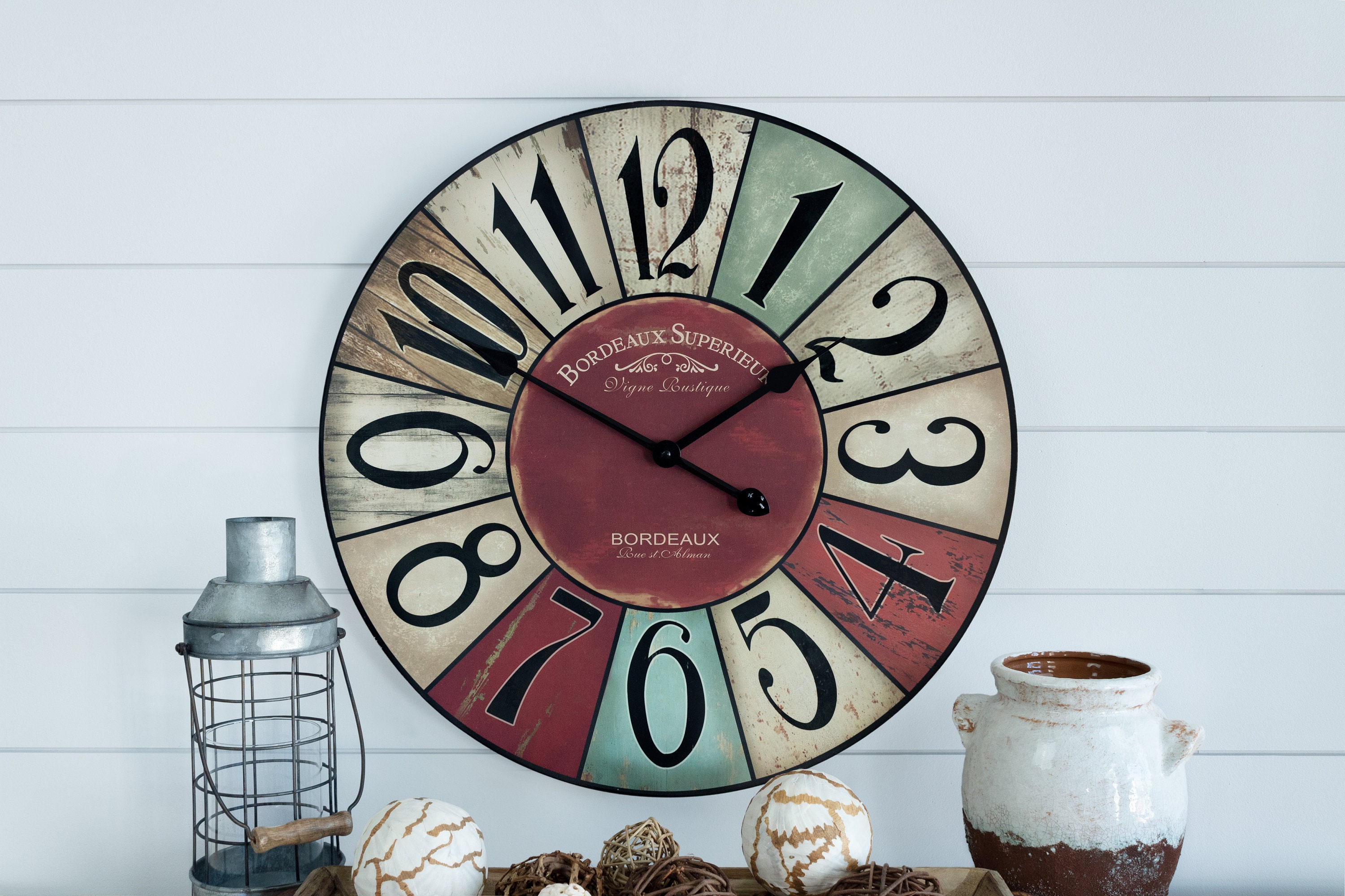 Multi Colored Decorative Wall Clock Etsy