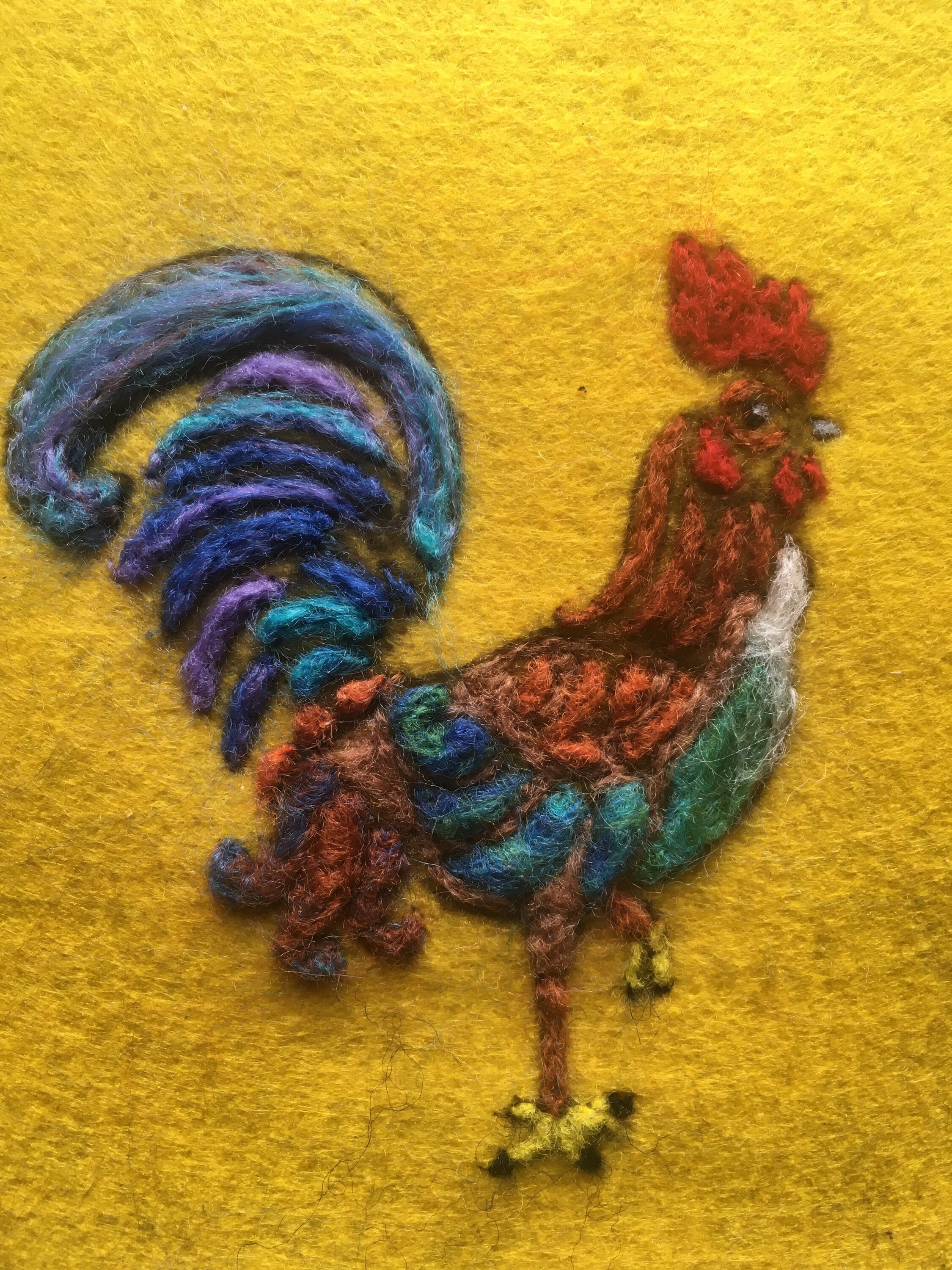 Needle Felting Kit Rooster Folk Artfelting Kit Craft Kit Etsy