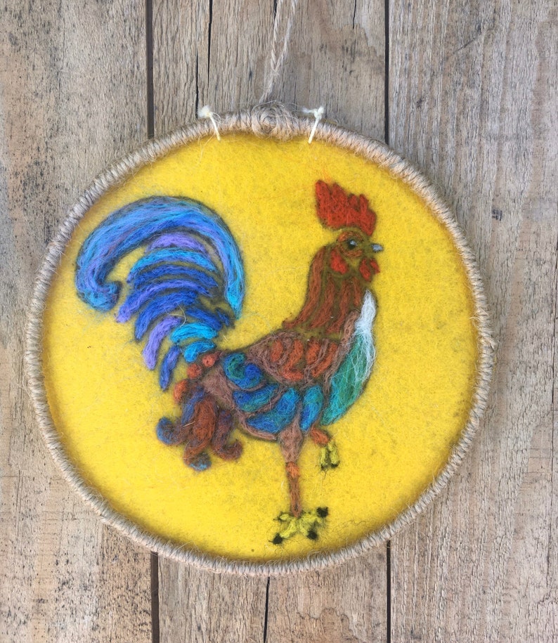 Needle felting kit Rooster Folk artfelting kit craft kit Etsy
