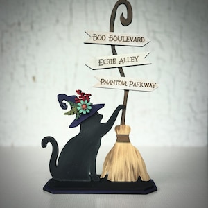 Cat Witch With Broomstick SVG Digital Download For Glowforge or Laser For 1/8” and 1/4” Material Not a Physical Item Read Item Description