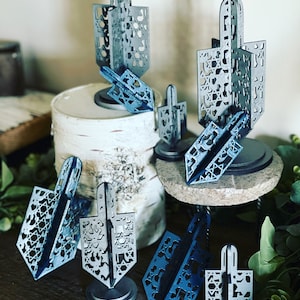 3D Dreidels Set de 10 SVG Téléchargement numérique pour Glowforge ou Laser