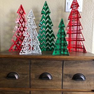 1/8 ”großer 3D Weihnachtsbaum Satz von 5 SVG Digital Download für Glowforge oder Laser -KEIN physischer Artikel