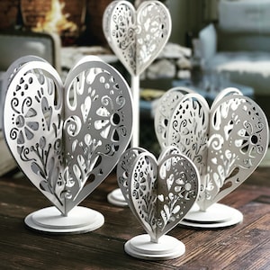 3D Hearts Folk Art Style Set of 4 SVG Digital Download For Glowforge or Laser For 1/8” Material Only Not a Physical Item