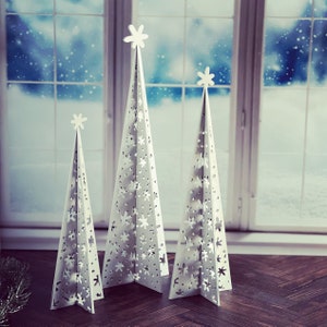 3D Schneeflocke Weihnachtsbäume 6er Set SVG Digital Download für Glowforge oder Laser Kein physischer Artikel nur für 1/8" Material