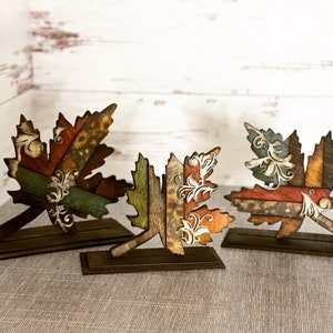 Flourish Farmhouse Style Ahornblätter Trio SVG Digitaler Download für Glowforge oder Laser Für 1/8" und 1/4" Material Kein physisches Objekt
