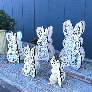 Folk Art Style 3D Bunnies Set of 5 SVG Digital Download for Glowforge or Laser For 1/8” Material Only Not a Physical Item