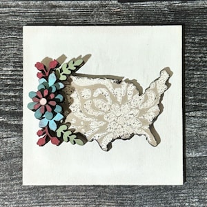 4” Floral America Insert for Interchangeable Sign SVG Digital Download For Glowforge or Laser Not a Physical Item Read Item Description