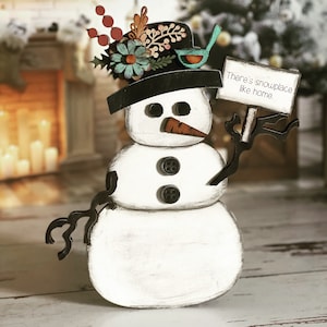 Farmhouse Style Snowman SVG Digital Download For Glowforge or Laser For 1/8” and 1/4” Material Not a Physical Item -READ Item Description