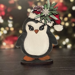 Mistletoe and Holly Santa Penguin SVG Digital Download For Glowforge or Laser For 1/8” & 1/4” Material Not a Physical Item Read Item Details