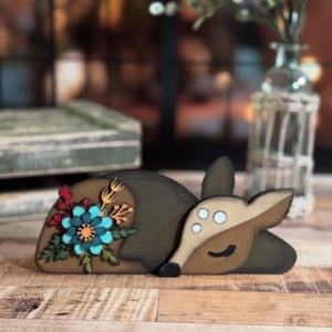Floral Sleeping Deer SVG Digital Download for Glowforge or Laser For 1/8” & 1/4” Material Not a Physical Item READ Item Description