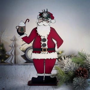 Santa Claus Shelf Sitter and Sign Making SVG Digital Download for Glowforge or Laser For 1/8” & 1/4” Material Not a Physical Item