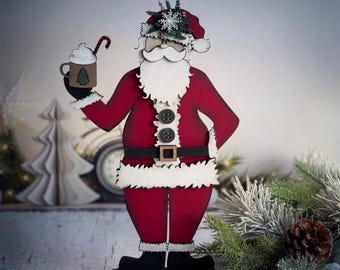Santa Claus Shelf Sitter and Sign Making SVG Digital Download for Glowforge or Laser For 1/8” & 1/4” Material Not a Physical Item