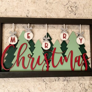 Merry Christmas Shadow Box Sign SVG Digital Download for Glowforge -Not a Physical Product