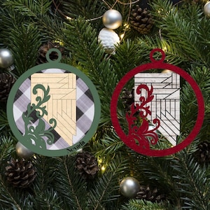 Flourish Nevada Round Christmas Ornament Digital File for Glowforge or Laser -Pas un produit physique