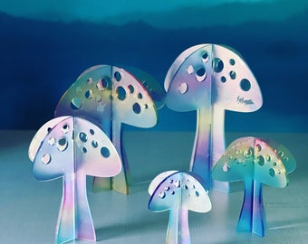 3D Mushrooms Set of 5 SVG Digital Download For Glowforge or Laser For 1/8” Material Not a Physical Item Read Item Description First