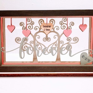 Wedding / Anniversary Shadow Box Mantle Piece Sign -Permet la personnalisation SVG Digital Download pour Laser / Glowforge