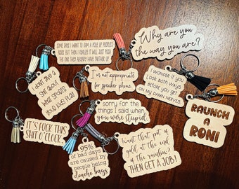 Raunchy Funny Adult Keychains Set of 10 SVG Digital Download for Glowforge or Laser NOT a Physical Item
